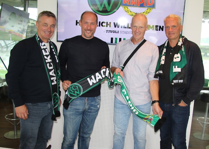 Von links: Thomas Köhle (GF TVB Paznaun-Ischgl), LR Mario Gerber, Volksschuldirektor Egon ...