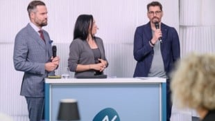 Präsident Oskar Platter (rechts) bei der Podiumsdiskussion.