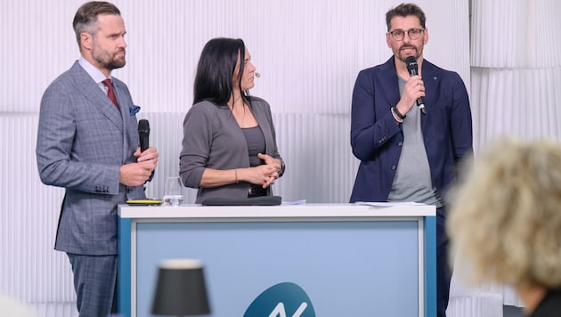 Präsident Oskar Platter (rechts) bei der Podiumsdiskussion.