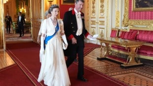 Prinzessin Anne und Vizeadmiral Timothy Laurence treffen am 8. Juli 2025 zum Staatsbankett auf ...
