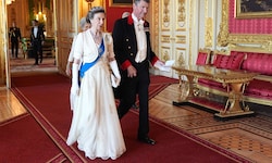 Prinzessin Anne und Vizeadmiral Timothy Laurence treffen am 8. Juli 2025 zum Staatsbankett auf ...