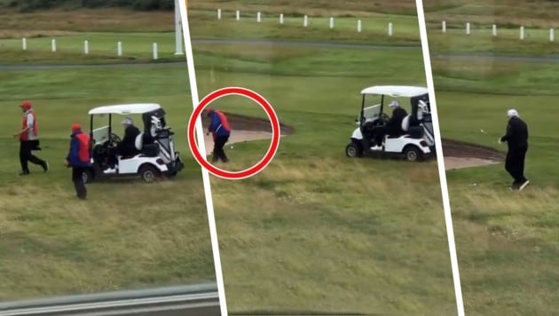 Ein Video zeigt, wie der mächtigste Mann der Welt beim Golfen schummelt. 