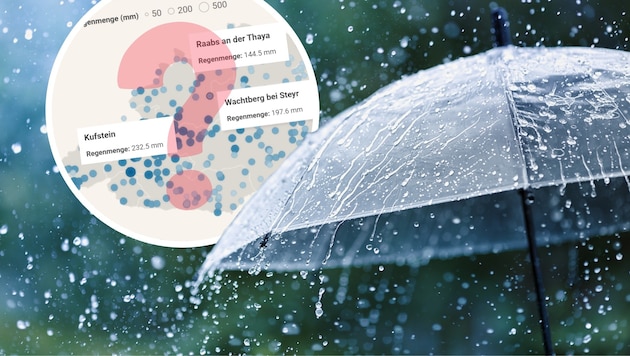 Viele Regenschauer begleiten diesen Sommer – wir zeigen, wo es besonders nass ist.