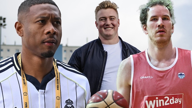 David Alaba, Bernard Raimann und Jakob Pöltl (von li. nach re.) kassieren Mega-Gehälter.
