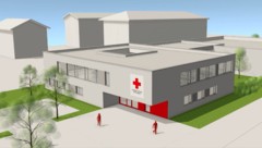 Visualisierung der neuen Rotkreuz-Ortsstelle Traun: Ab 2026 entsteht hier ein modernes Zentrum ...