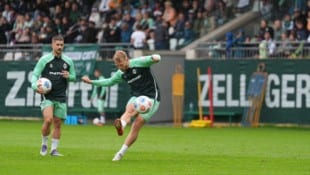 Marco Grüll (r.) und Romano Schmid im Werder-Trainingslager im Zillertal.