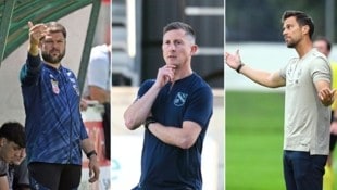 Kärntens Regionalliga-Trainer Nemanja Rnic, Karl Schweighofer und Marcel Kuster (v. li.).