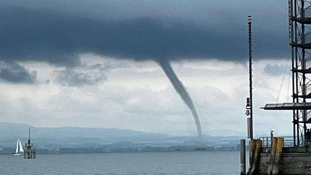 Die Wasserhose über dem Bodensee