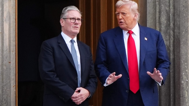 Briten-Premier Starmer und US-Präsident Trump trafen sich in Trumps schottischem Golf-Resort, um ...