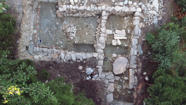 Ein Luftbild der östlichen Räume von Haus I.