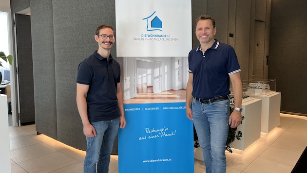 Wir-Gefühl: Matthias Hofmann, Assistent der Projektleitung, und Chef Claus Rechberger.