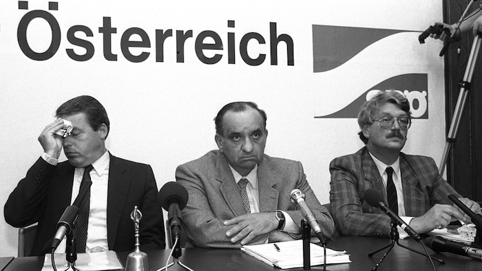 September 1986: Franz Vranitzky, Fred Sinowatz und Heinrich Keller (v.l.)