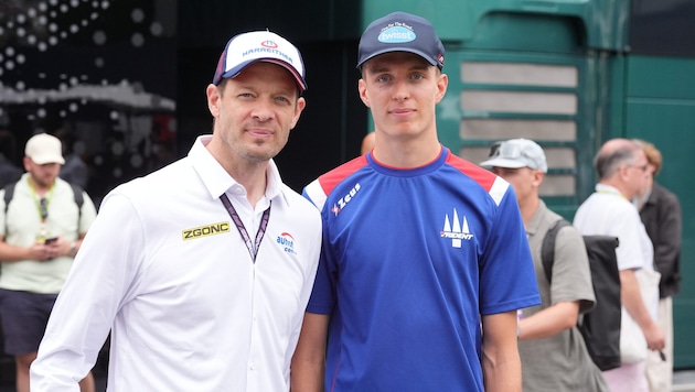 Alexander Wurz (li., mit Sohn Charlie) bricht eine Lanze für den Hungaroring.