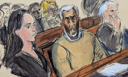 Sean „Diddy“ Combs, Teny Geragos (l.) und Brian Steel (r.)