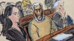 Sean „Diddy“ Combs, Teny Geragos (l.) und Brian Steel (r.)