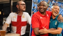 Trainer Patrick Viera und Ex-Kollege Santi Cazorla (jetzt Real Oviedo) haben ihren Spaß mit der ...