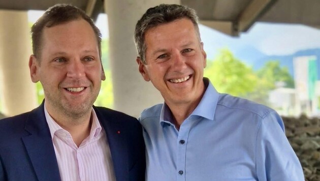 SPÖ-Klubobmann im Nationalrat Philip Kucher sichert dem Kärntner Landesrat Daniel Fellner seine ...