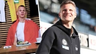 Sturm-Sportchef Michael Parensen freut sich über den Vertragsabschluss mit Oliver Christensen ...