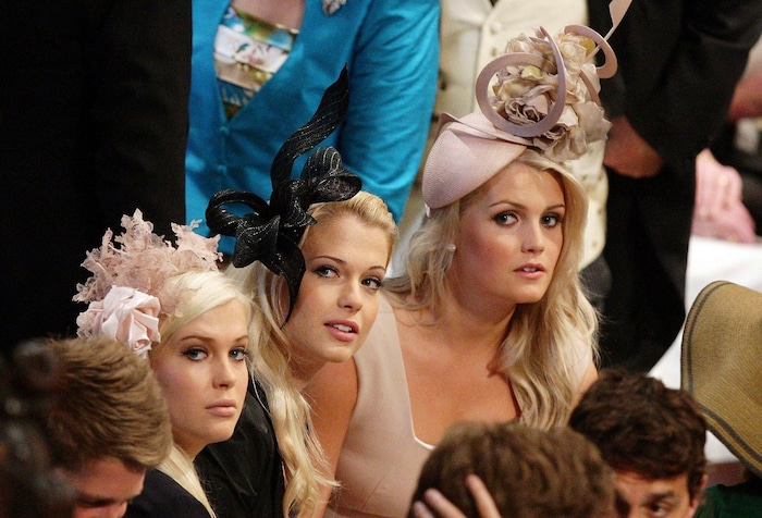 Die Töchter von Earl Spencer, Lady Amelia, Lady Eliza und Lady Kitty, am 29. April 2011 in der ...