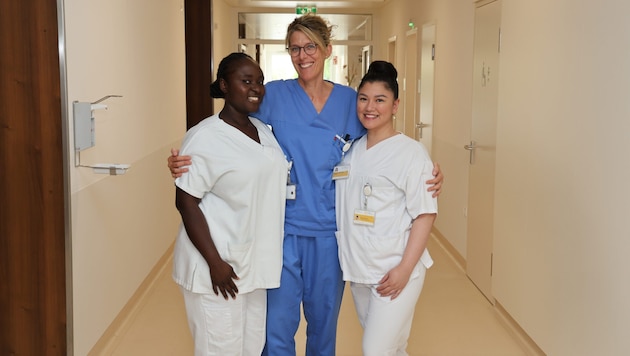 V.li.: Claudia Agbogbe, Katharina Fuchs und Mary Climaco träumten nicht immer davon, in der ...