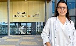 Laura Schermann vor der Klinik Oberwart – hier startet die frisch gebackene Ärztin aus ...