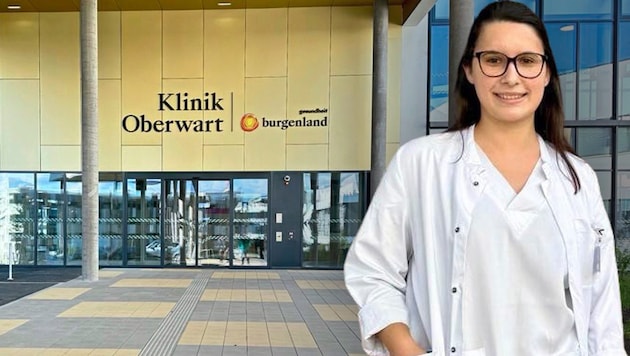 Laura Schermann vor der Klinik Oberwart – hier startet die frisch gebackene Ärztin aus ...