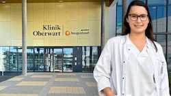 Laura Schermann vor der Klinik Oberwart – hier startet die frisch gebackene Ärztin aus ...