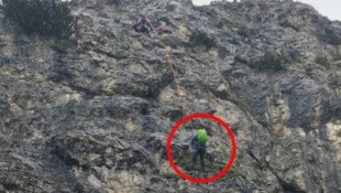 Die Deutschen wurden rund 60 Meter in der Wand abgeseilt.