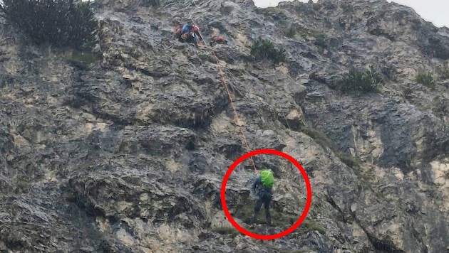 Die Deutschen wurden rund 60 Meter in der Wand abgeseilt.
