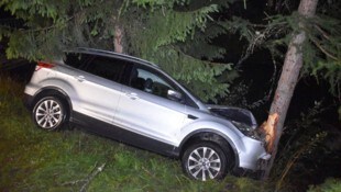 Die Frau krachte mit ihrem Wagen frontal in einen Baum.