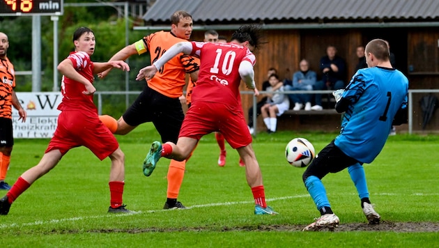 Das Tor von Frantschach-Goalie Knapp war unter Dauerbeschuss.