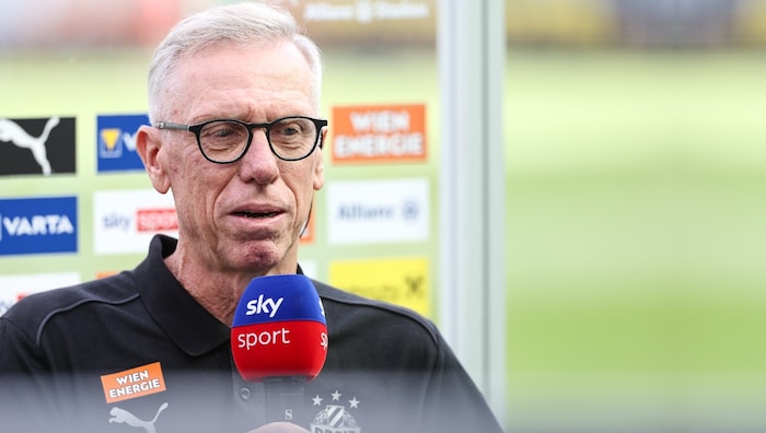 Rapid-Coach Peter Stöger war zufrieden.