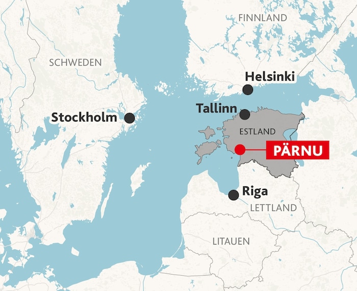 Karte von Estland und Pärnu.