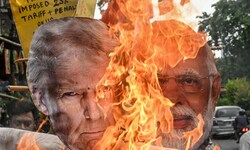 Demonstration gegen angekündigte Zölle in Kolkata: Trump hat den Handelsstreit entfacht, jetzt ...
