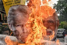 Demonstration gegen angekündigte Zölle in Kolkata: Trump hat den Handelsstreit entfacht, jetzt ...