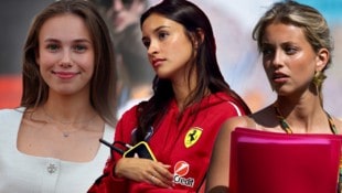 Lily Zneimer (li.) unterstützte ihren Oscar Piastri in Ungarn, Alexandra Saint Mleux (mi.), ...