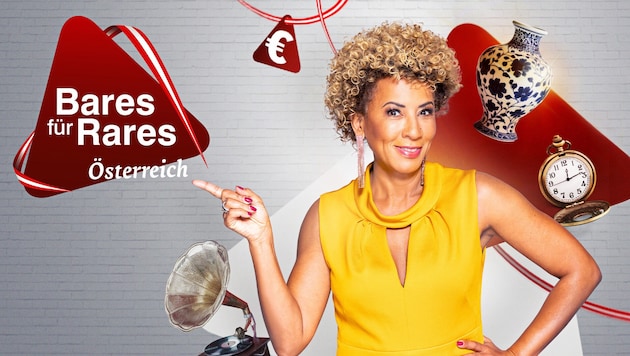 Arabella Kiesbauer ist das neue Gesicht des Erfolgsformats „Bares für Rares“ auf Puls 4 und ...