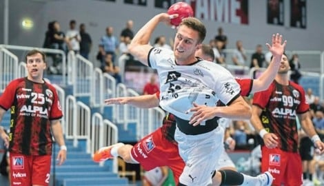 Mykola Bilyk (re.) freut sich beim Trainingslager in Graz schon auf den Saisonstart mit THW ...