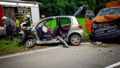 Das Auto der Frau wurden völlig zerstört.