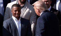 US-Präsident Donald Trump konnte Saquon Barkley wohl nicht davon überzeugen, Teil eines neuen ...
