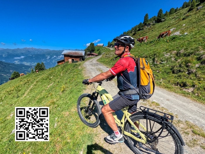 Über das viel besungene Zillertal staunt auch Franz Posch, der QR-Code öffnet die Karte zur ...