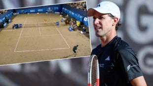 Dominic Thiem zaubert bei einer Exhibition in Spanien.