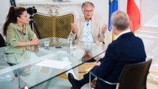 Finanzminister Marterbauer beim „Krone“-Sommergespräch mit Franz Schellhorn