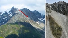 Der rote Pfeil zeigt in etwa den Bereich des Notabstiegs, wo die Deutsche in den Tod stürzte.