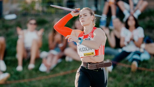 Victoria Hudson ist die Nummer 1 der Welt im Speerwurf.