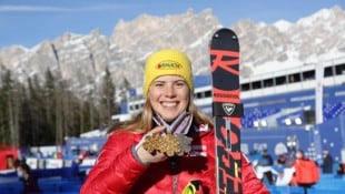 Bei der Weltmeisterschaft 2021 räumte Katharina Liensberger in Cortina mit zweimal Gold und ...