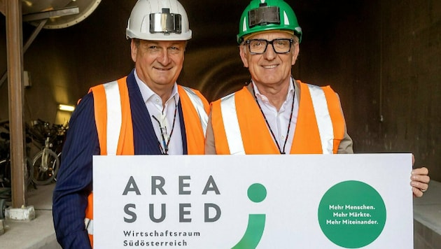 Die Wirtschaftskapitäne Jürgen Mandl und Josef Herk greifen mit der Area-Süd an.