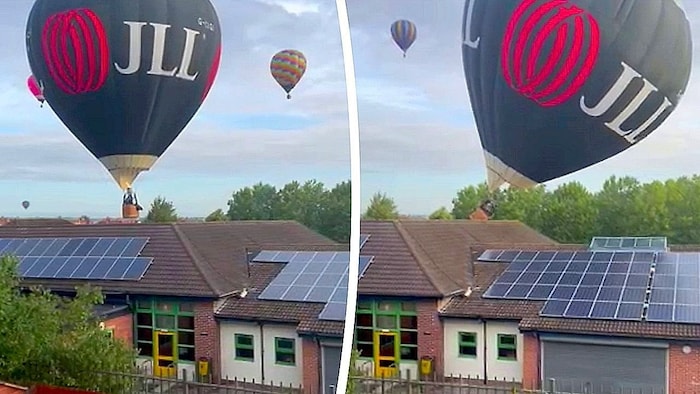 In dem Video ist zu erkennen, wie der Korb gefährlich zur Seite geneigt wird.