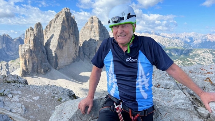 Leo Windtner liebte die Berge, hier vor den Drei Zinnen in den Dolomiten.