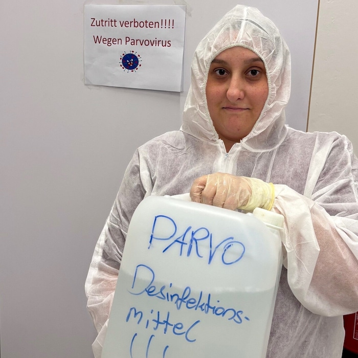 Schutzanzüge und Desinfektionsmittel mussten angekauft werden.
